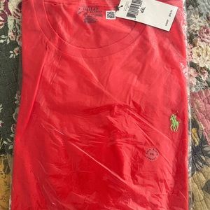 New with tags XXL Red/mellon Polo by Ralph Lauren short sleeve t shirt.